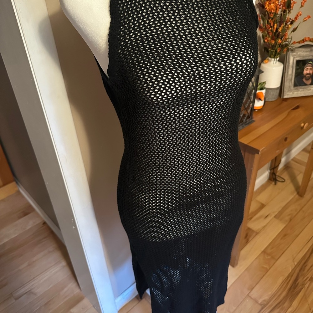Lulu's Black Mesh Swim Cover-Up - Picture 4 of 8